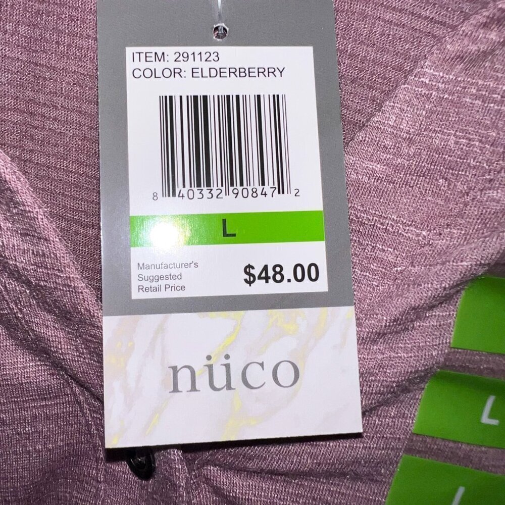 NWT Nuco Button V-Neck Elderberry Top Size L - Picture 4 of 6